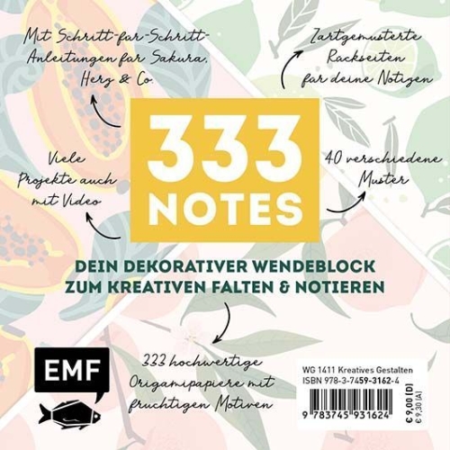 Buchcover und Innenansicht für das Buch: 333 Origami Minis - Mein Obstgarten