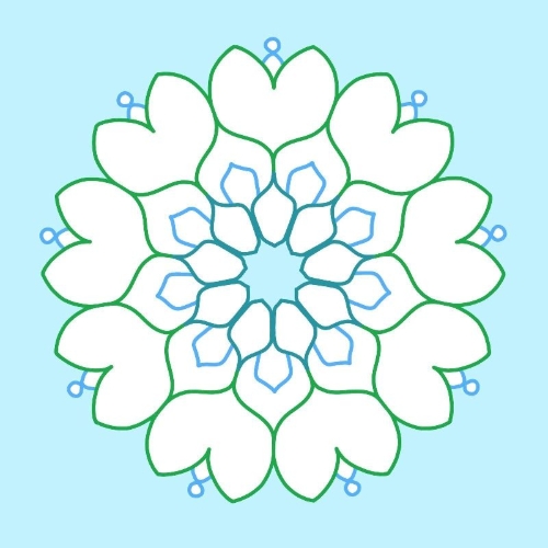Buchcover und Innenansicht für das Buch: Mein erstes Mandala-Malbuch Frühling