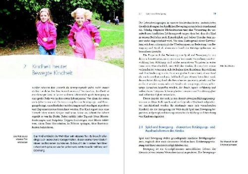 Buchcover und Innenansicht für das Buch: Handbuch Bewegungserziehung