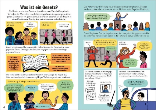 Buchcover und Innenansicht für das Buch: Recht und Gesetze - einfach verstehen!
