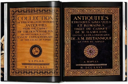 Buchcover und Innenansicht für das Buch: D'Hancarville. The Complete Collection of Antiquities from the Cabinet of Sir William Hamilton