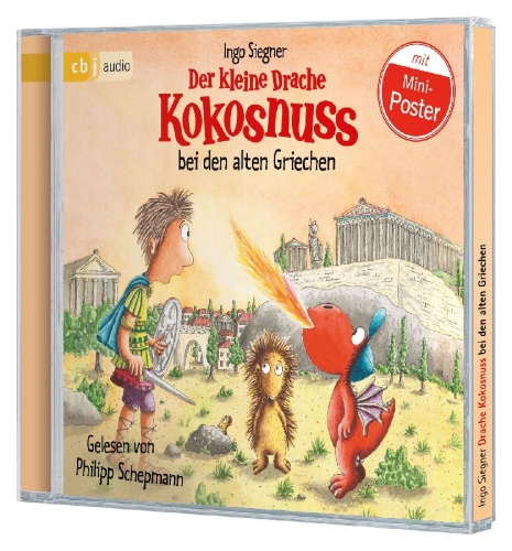 Buchcover und Innenansicht für das Buch: Der kleine Drache Kokosnuss bei den alten Griechen