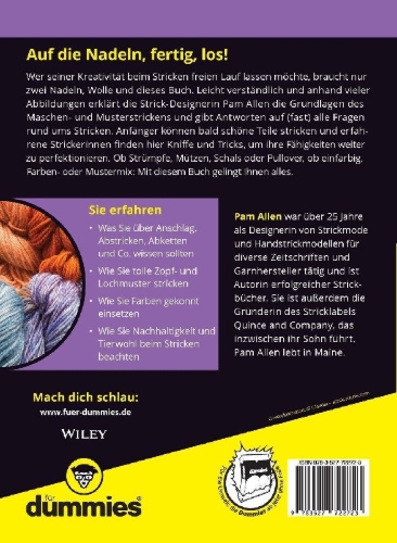 Buchcover und Innenansicht für das Buch: Stricken für Dummies