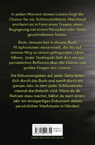 Buchcover und Innenansicht für das Buch: 91 Schlüsselsätze für ein gelingendes Leben