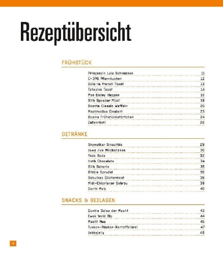 Buchcover und Innenansicht für das Buch: Das STAR WARS Kochbuch