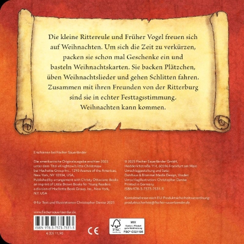 Buchcover und Innenansicht für das Buch: Knightowl's littel Christmas