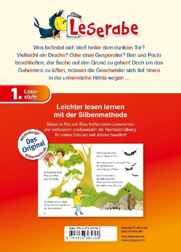 Buchcover und Innenansicht für das Buch: Das Rätsel der Drachenhöhle - Leserabe 1. Klasse - Erstlesebuch für Kinder ab 6 Jahren