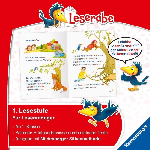 Buchcover und Innenansicht für das Buch: Das Rätsel der Drachenhöhle - Leserabe 1. Klasse - Erstlesebuch für Kinder ab 6 Jahren