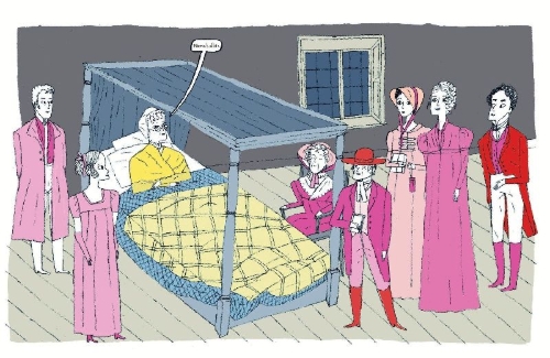 Buchcover und Innenansicht für das Buch: The Novel Life of Jane Austen. A Graphic Biography