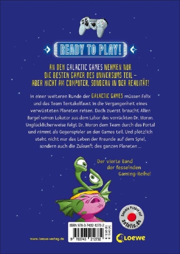 Buchcover und Innenansicht für das Buch: Galactic Gamers (Band 4) - Planet in Gefahr