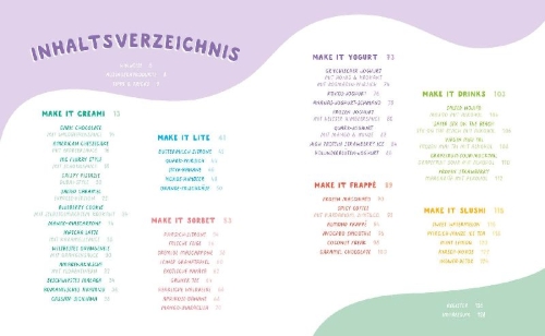 Buchcover und Innenansicht für das Buch: Make it Creami | Ultimative Eis-Rezepte für die Ninja-Eismaschine