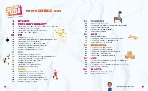 Buchcover und Innenansicht für das Buch: Checker Tobi - Der große Gefühle-Check: Freude, Wut, Traurigkeit - Das check ich für euch!