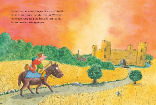 Buchcover und Innenansicht für das Buch: Der kleine Drache Kokosnuss - Abenteuer & Wissen - Die Ritter