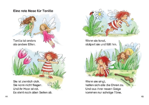 Buchcover und Innenansicht für das Buch: Die schönsten Feengeschichten zum ersten Selberlesen