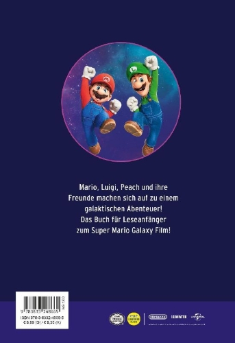 Buchcover und Innenansicht für das Buch: The Super Mario Galaxy Movie: Mario Takes Off!