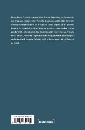 Buchcover und Innenansicht für das Buch: Prekäres Leben