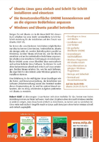 Buchcover und Innenansicht für das Buch: Ubuntu 24.04 LTS Schnelleinstieg