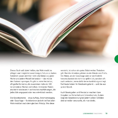Buchcover und Innenansicht für das Buch: ACSI Wohnmobil-Handbuch