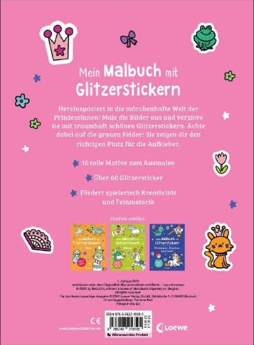 Buchcover und Innenansicht für das Buch: Mes Autocollants Scintillants - Les princesses