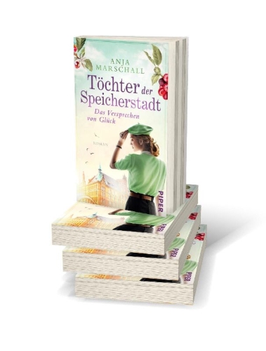 Buchcover und Innenansicht für das Buch: Töchter der Speicherstadt - Das Versprechen von Glück