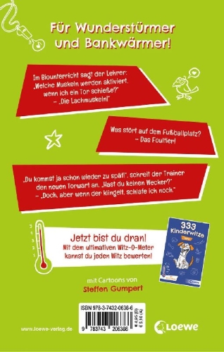 Buchcover und Innenansicht für das Buch: 333 Kinderwitze - Fußball