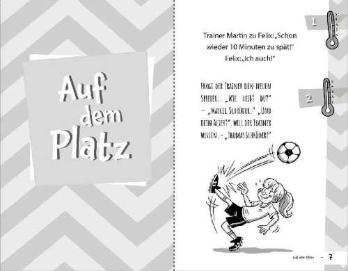 Buchcover und Innenansicht für das Buch: 333 Kinderwitze - Fußball