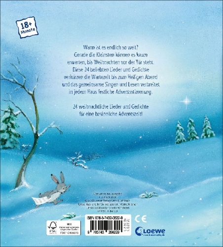 Buchcover und Innenansicht für das Buch: 24 Lieder und Gedichte zum Advent