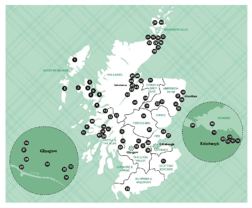 Buchcover und Innenansicht für das Buch: Soul Places Schottland - Die Seele Schottlands spüren