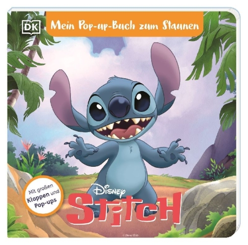 Buchcover und Innenansicht für das Buch: Mein Pop-up-Buch zum Staunen. Disney Stitch
