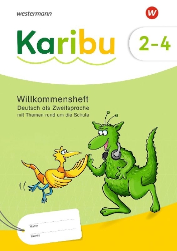 Buchcover und Innenansicht für das Buch: Karibu. Übungsheft Deutsch als Zweitsprache - Ausgabe 2024