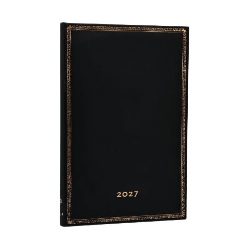 Buchcover und Innenansicht für das Buch: 12-Monatskalender 2027 Black Edition Maxi Horizontal