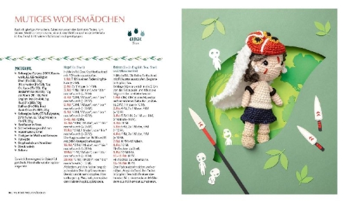 Buchcover und Innenansicht für das Buch: Das inoffizielle Ghibli-Häkelbuch - 23 zauberhafte Amigurumis für Fans des legendären Anime-Studios