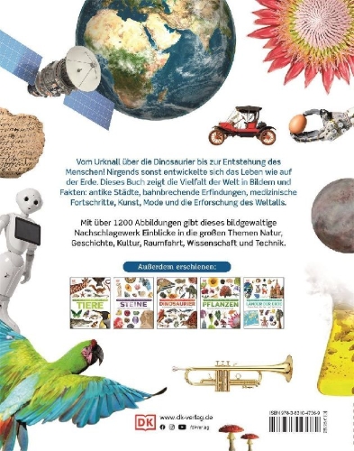 Buchcover und Innenansicht für das Buch: Unsere Welt in 1000 Bildern