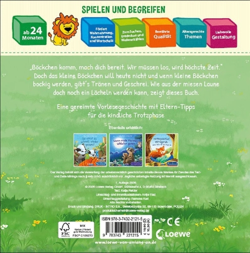 Buchcover und Innenansicht für das Buch: Wenn kleine Böckchen bockig sind