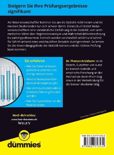 Buchcover und Innenansicht für das Buch: Statistik für Naturwissenschaftler für Dummies