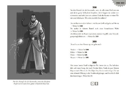 Buchcover und Innenansicht für das Buch: Warlock of Firetop Mountain