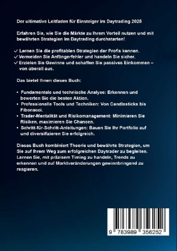 Buchcover und Innenansicht für das Buch: Daytrading für Einsteiger