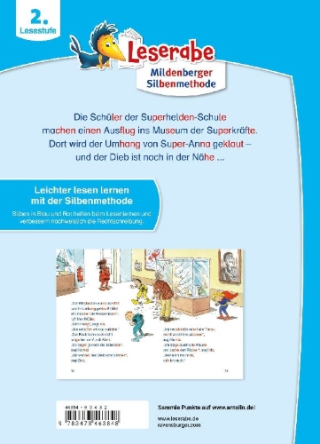 Buchcover und Innenansicht für das Buch: Leserabe mit Mildenberger Silbenmethode - Die Superhelden-Schule