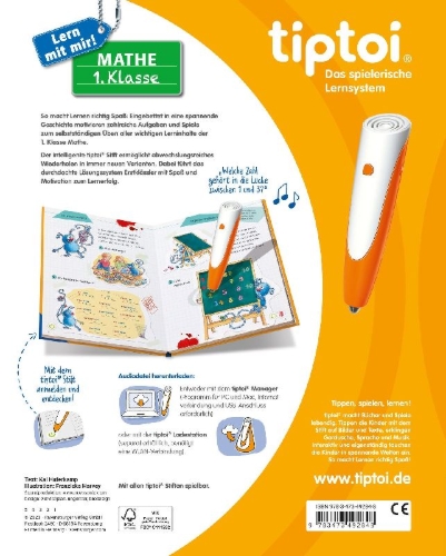 Buchcover und Innenansicht für das Buch: tiptoi® Lern mit mir! Mathe 1. Klasse