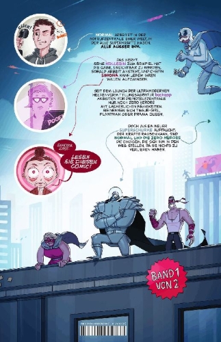 Buchcover und Innenansicht für das Buch: Normal und die Zero Heroes