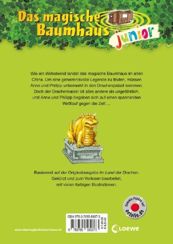 Buchcover und Innenansicht für das Buch: Das magische Baumhaus junior 14 - Gefahr im Drachenreich
