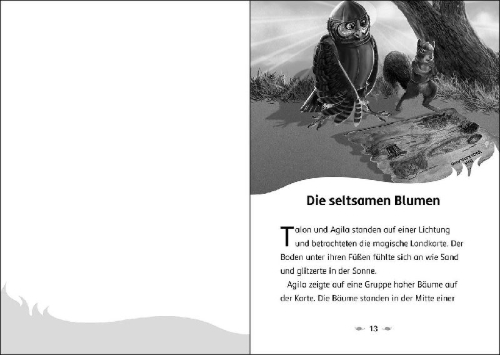 Buchcover und Innenansicht für das Buch: The Last Firehawk - The Silver Swamp