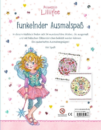 Buchcover und Innenansicht für das Buch: Malblock mit Glitzersteinchen: Mandalas
