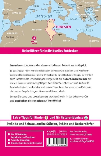 Buchcover und Innenansicht für das Buch: Reise Know-How Reiseführer Tunesien