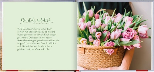Buchcover und Innenansicht für das Buch: Was ich dir wünsche zum Ruhestand