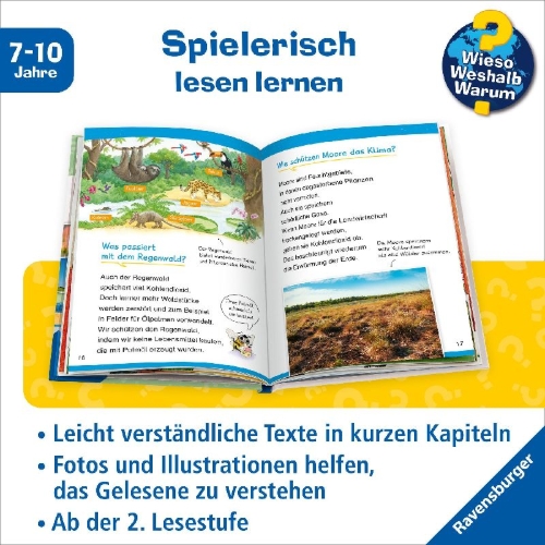 Buchcover und Innenansicht für das Buch: Wieso? Weshalb? Warum? Erstleser, Band 13 - Umweltschutz