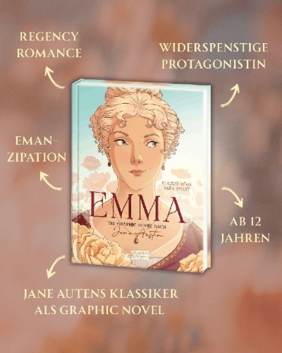 Buchcover und Innenansicht für das Buch: Emma - Die Graphic Novel nach Jane Austen
