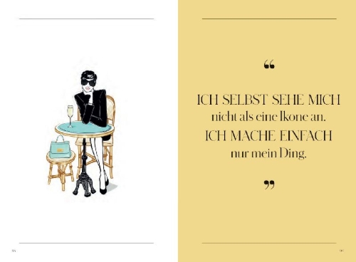 Buchcover und Innenansicht für das Buch: Audrey Hepburn. The Illustrated World of a Fashion Icon