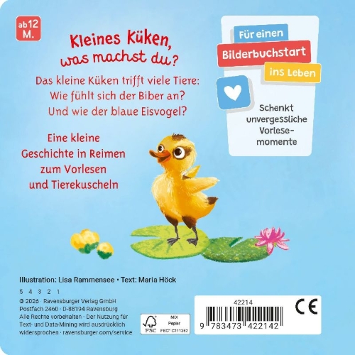 Buchcover und Innenansicht für das Buch: Mein liebstes Vorlese-Fühlbuch - Das kleine Küken