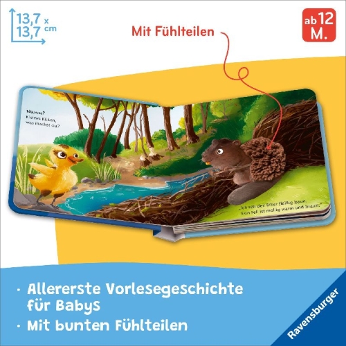 Buchcover und Innenansicht für das Buch: Mein liebstes Vorlese-Fühlbuch - Das kleine Küken